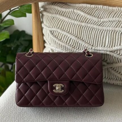 Chanel Classic Quilted Flap Shoulder Bag Burgundy