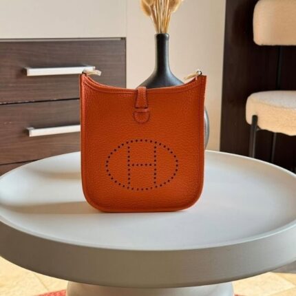 Hermes Mini Evelyne Crossbody Shoulder Bag Strap Orange