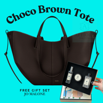 A Gift for Her Polène Cyme Handbag with free Gift set in Chocolate Brown