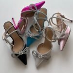 Mach & Mach Embellished Pointed-Toe Pumps Heels Sandals Black - Image 2