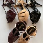 Yves Saint Laurent 105mm Classic Tribute High Heels Sandals Slides Mules Black Glossy - Image 2