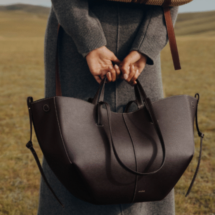 A Gift for Her Polène Cyme Handbag with free Gift set in Chocolate Brown