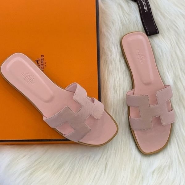 300 Hermès Oran Flat Sandals Slip-Ons Slides Light Peach Pink - Image 1