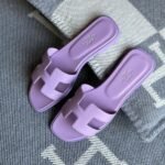 Hermès Oran Flat Sandals Slip-Ons Slides Lavender Violet - Image 3