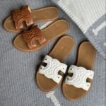 Celine Triomphe Calfskin Mules Slides Flats Slip-Ons Sandals Brown - Image 5