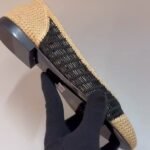 Chanel Mesh Crochet Grosgrain Cap Toe Ballerina Ballet Flats Shoes Slip-Ons Beige Black - Image 3