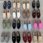 Loro Piana Charm Suede Loafers Slip On Shoes Orange - Image 2