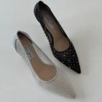 Jimmy Choo Love 85 Mesh Pointed-Toe Pumps with Dégradé Crystals High Heels Pumps Sandals Black - Image 2