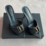 Yves Saint Laurent Babylone 90 Sandals High Heels Pointed Toe Sandals Mules Black - Image 2