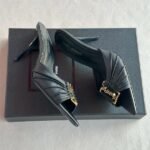 Yves Saint Laurent Babylone 90 Sandals High Heels Pointed Toe Sandals Mules Black - Image 3