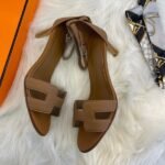 Hermès Premiere 70 Sandals Heels Ankle Strap Tan - Image 2