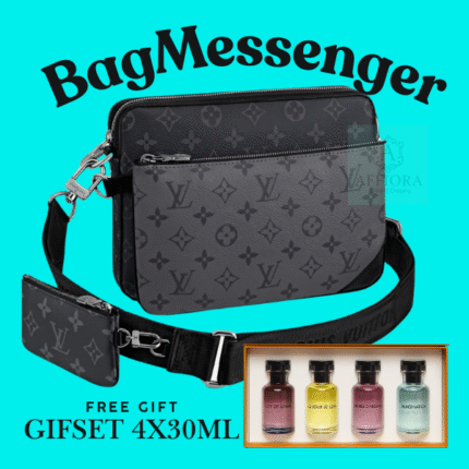 A Gift for him Travel Bag Louis Vuitton with free Perfume 30mlx4