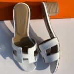 Hermès Oasis Heeled Sandals Slip-Ons White - Image 2