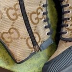 Gucci GG Patern Monogram Lace-Up Combat Military Winter Boots Shoes Beige - Image 2