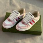 Gucci Screener Leather Sneakers Casual Trainers Shoes Pink