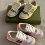 Gucci Screener Leather Sneakers Casual Trainers Shoes Pink - Image 2