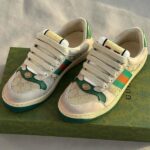 Gucci Screener Leather Sneakers Casual Trainers Shoes Beige