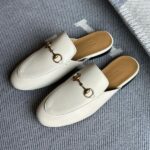 Gucci Princetown Horsebit-Detail Leather Mules Slides Slip-Ons Sandals White - Image 2