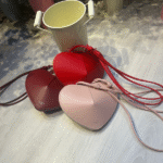 Z Alaïa Le Coeur Leather Convertible Calfskin Crossbody Shoulder Bag Burgundy with Free Perfume - Image 3