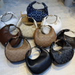 Coach Jonie Mini Hobo Shoulder Hand Bag Signature Canvas Gold White with Free Perfume  - Image 3