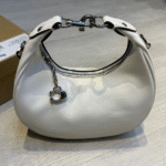 Coach Jonie Mini Hobo Shoulder Hand Bag Plain Canvas Palladium White with Free Perfume