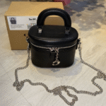 Coach Mini Trail Leather Plain Crossbody Hand Bag 12 Palladium Black with Free Perfume - Image 4