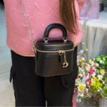 Coach Mini Trail Leather Plain Crossbody Hand Bag 12 Palladium Black with Free Perfume - Image 5