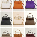 Hermès Médor Calfskin Leather Clous Togo Swift Crossbody Hand Bag Strap Purple with Free Perfume - Image 3