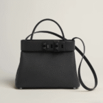 Hermès Médor Calfskin Leather Clous Togo Swift Crossbody Hand Bag Strap Black with Free Perfume