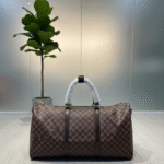 Louis Vuitton Keepall Bandoulière 55 Monogram Eclipse Canvas Duffel Travel Bag Brown with Free Perfume