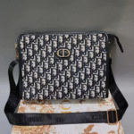 Dior 30 Montaigne Dea Pouch Clutch Shoulder Crossbody Strap Bag Black with Free Perfume