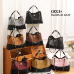 Chanel 25A Leather Suede Bucket Hobo Hand Shoulder Bag Gold Hardware Pink Black with Free Perfume - Image 3
