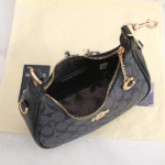 Coach Carmen Mini Crossbody Shoulder Hand Bag Strap In Signature Canvas Black with Free Perfume - Image 4