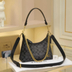 Coach Juliet Glazed Glovetanned Leather Hand Shoulder Bag Crossbody Strap Gold Black with Free Perfume