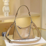Coach Juliet Glazed Glovetanned Leather Hand Shoulder Bag Crossbody Strap Palladium Beige with Free Perfume