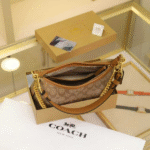 Coach Juliet Glazed Glovetanned Leather Hand Shoulder Bag Crossbody Strap Palladium Chain Black with Free Perfume - Image 4