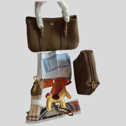 Hermès Garden Party 36 Clemence Leather Top Handle Shoulder Hand Bag Crossbody Strap with Pouch Taupe with Free Perfume