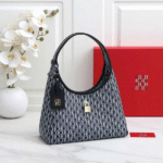 Carolina Herrera Lock Hobo Top Handle Shoulder Hand Bag Blue with Free Perfume