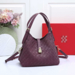 Carolina Herrera Lock Top Handle Shoulder Hand Bag Crossbody Strap Mauve with Free Perfume