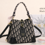 Christian Dior Oblique Monogram Leather Hobo Bucket Hand Shoulder Crossbody Strap Bag Black With Free Perfume