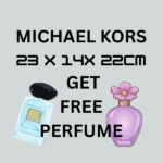 Michael Kors Mercer Small Logo-Print Leather Canvas Bucket Hand Shoulder Bag Crossbody Strap Gold Mauve Trim Brown with Free Perfume - Image 2