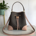 Michael Kors Mercer Small Logo-Print Leather Canvas Bucket Hand Shoulder Bag Crossbody Strap Gold Mauve Trim Brown with Free Perfume