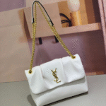 Yves Saint Laurent Niki Medium Supple Grained Lambskin Leather Shoulder Hand Bag Crossbody Chain Strap Gold Hardware White with Free Perfume
