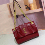 Yves Saint Laurent Niki Medium Supple Grained Lambskin Leather Shoulder Hand Bag Crossbody Chain Strap Gold Hardware Red with Free Perfume