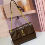 Yves Saint Laurent Niki Medium Supple Grained Lambskin Leather Shoulder Hand Bag Crossbody Chain Strap Gold Hardware Brown with Free Perfume