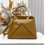 Christian Dior Cigale Top Handle Shoulder Hand Bag Crossbody Strap Bag Gold Hardware Tan with Free Perfume - Image 3