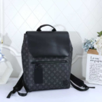 A Gift for Him Louis Vuitton Fastlane Men's Monogram Eclipse Steamer Leather Backpack Bag Black with Free Perfume