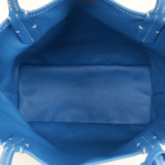 Goyard Mini Anjou Goyardine Canvas Chevroches Calfskin Leather Reversible Tote Top Handle Shoulder Bag Blue with Free Perfume - Image 5