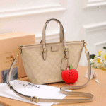 Coach Taxi Signature Canvas Leather Tote Hand Shoulder Bag Crossbody Strap Gold Beige with Free Perfume