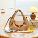 Fendi Spy Small Leather Pouch Hand Bag Shoulder Crossbody Strap Beige with Free Perfume